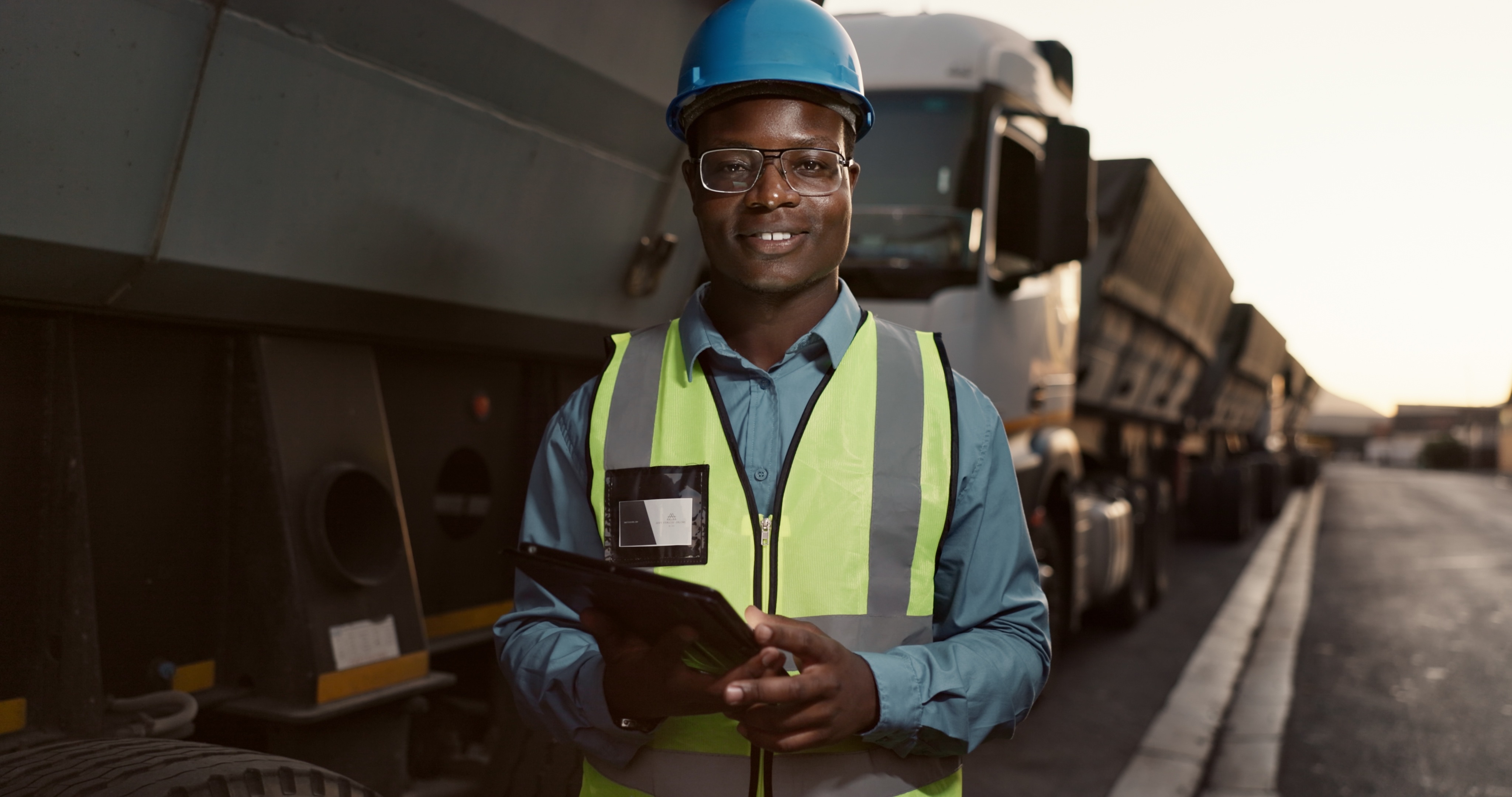 JSI logistics worker with tablet